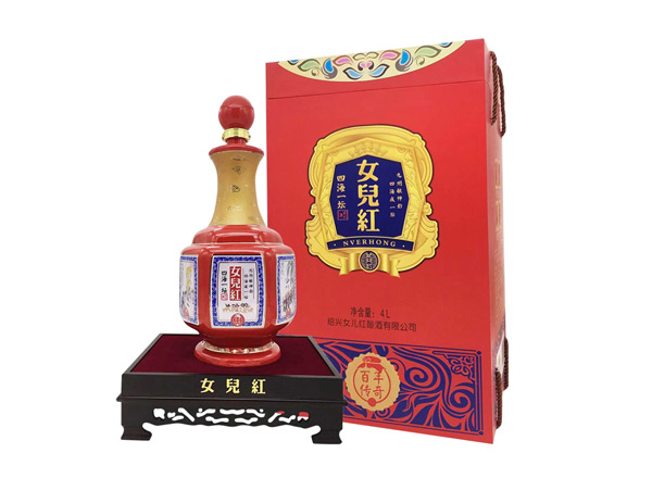 南京女儿红黄酒回收女儿红百年传奇四海一坛三十年4L礼盒装绍兴花雕酒