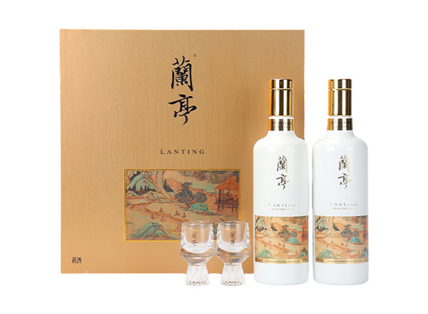 南京会稽山兰亭黄酒回收国潮兰亭500ml*2礼盒装