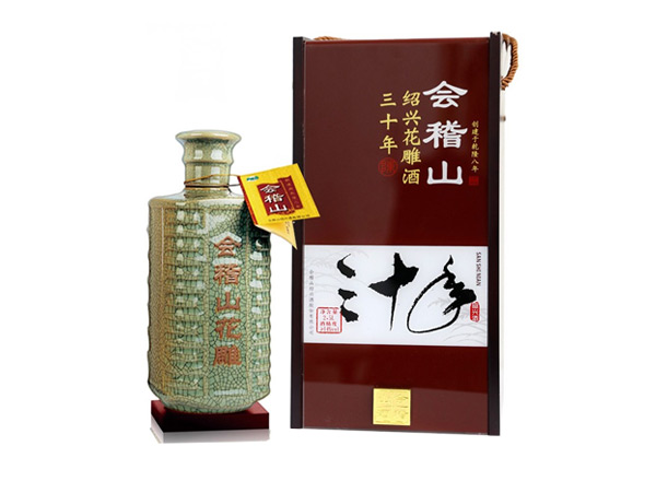 南京会稽山黄酒回收会稽山三十年绍兴花雕酒30年木盒装2.5L黄酒